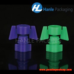Dia 1.8mm plastik spout assembled with spout pouch caps, plastic screw cap spout for cosmetic - HL018L